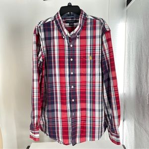 U.S. Polo Assn. Mens Regular Fit Long Sleeve Plaid Button-Down Shirt